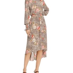 Nanette Lepore Micha Mauve floral cheetah dress. Size 6